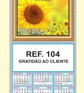 Calendário laminado 2026 de parede Série 100 - Aliança