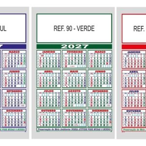 Calendário metalizado 2027 Série 90 Aliança