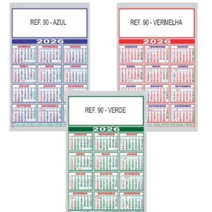 Calendário metalizado 2026 Série 90 Aliança