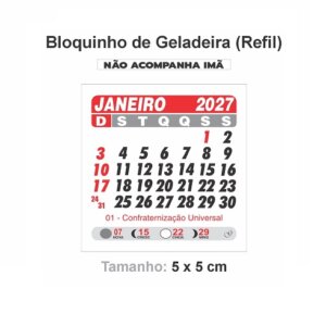 Bloquinho 2027 para Imã de geladeira