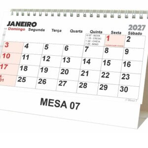 Alternative view of Folhinha de Mesa Espiral 2027