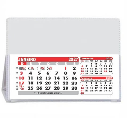 Calendário 2027 de Mesa PVC Grande - Imagem 4