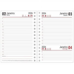 Miolo de agenda com furo 2026