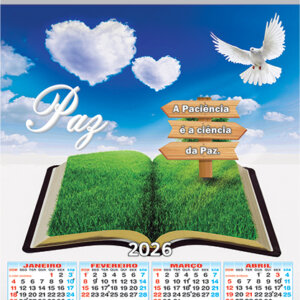 Calendário 2026 de papel modelo Recife