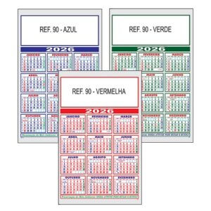 Calendário metalizado 2026 Série 90 Aliança