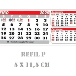 Refil 2026 para Mesa PVC Pequena