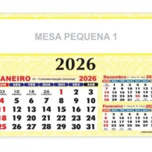 Folhinha de Mesa Papelão Pequena 2026