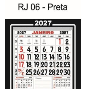 Folhinha Comercial 2027 Rio de Janeiro